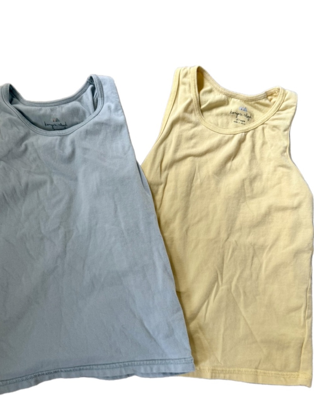 Konges Slojd 2-Pack Kids Tank Tops - Pale Blue & Pale Yellow
